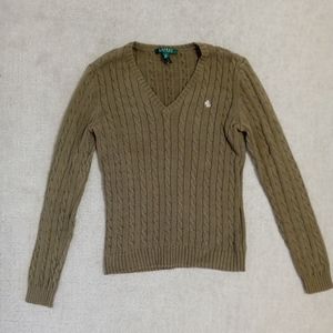 Lauren Ralph Lauren Womens Cable V-neck Sweater, size XS